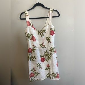 Reformation white linen rose dress